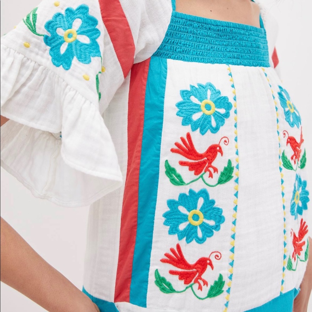 ANTHROPOLOGIE Embroidered Cotton Tunic Top - Women’s Size 4 - New - Picture 3 of 11